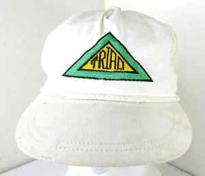 Vintage Triad Transformers Electronics Hat Strapback White Cap Logo Flat Bill - Picture 1 of 5