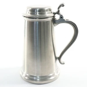 Americana Pewter VTG Satin Finish Beer Stein Flip Top Lid Mug Tankard 282 25 3 - Picture 1 of 13