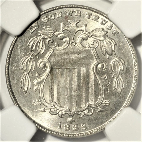 1883 Shield Nickel NGC MS64  - Sharp Type Coin -  Last Year of Issue     s-0153 Cover