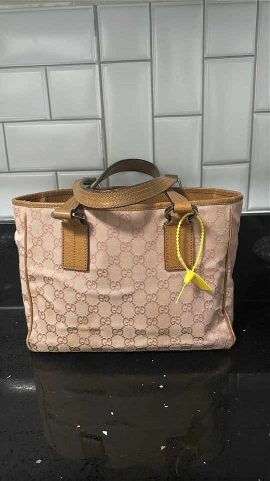 Authentic Women’s Pink Gucci double G Monogram Purse Small Tote - Image 1 of 4