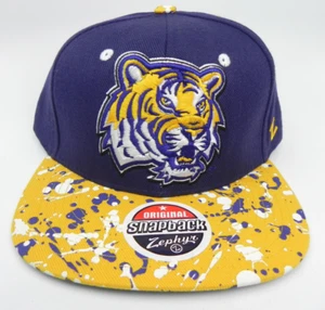 LSU TIGERS NCAA 2-TONE 2006 LOGO FLAT BILL VINTAGE SNAPBACK ZEPHYR CAP HAT NEW! - Picture 1 of 8