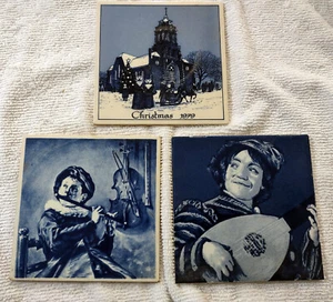 Lot of 3 Blue Tile Trivets. 6" by 6" - Picture 1 of 9