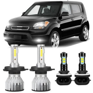 For Kia Soul 2010-2011 LED Headlight High Low Beam + Fog Light Combo white Bulbs - Bild 1 von 12