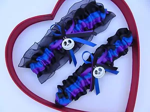 Nueva liga de boda Jack Skellington azul púrpura negra pesadilla antes de Navidad - Imagen 1 de 1
