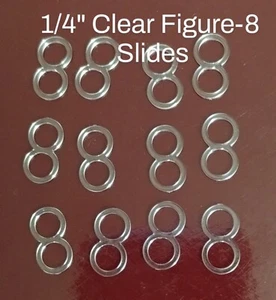 12 pcs 1/4" Clear Figure-8 Slides Bra Strap Nylon Lingerie Sewing Hardware - Picture 1 of 1