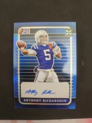 2023 Pro Set Metal #PA-AR1 Anthony Richardson Pro Set Rc Auto Blue 8/20. - Image 1 of 2