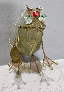 Froschkönig Golddraht Kunst grüne Kröte Juwelen Katherine's Collection Ornament Anhänger 4" - Bild 1 von 11