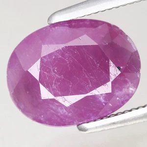 2.5ct  9.3x7.2mm Oval 100%Natural Unheated Purplish Red Ruby Guinea, Africa - Picture 1 of 4