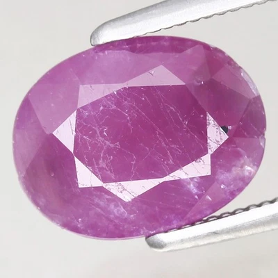 2.5ct  9.3x7.2mm Oval 100%Natural Unheated Purplish Red Ruby Guinea, Africa - Image 1 of 4