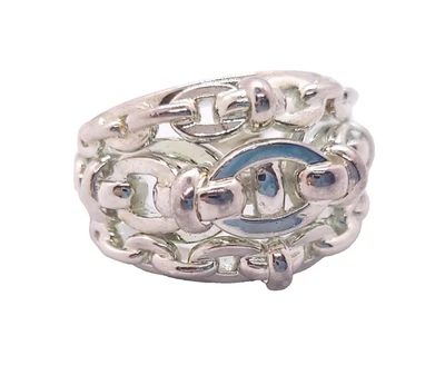 LINKS OF LONDON Britlines Ring XXL Sterling Silver UK N RRP325 - Image 1 of 3