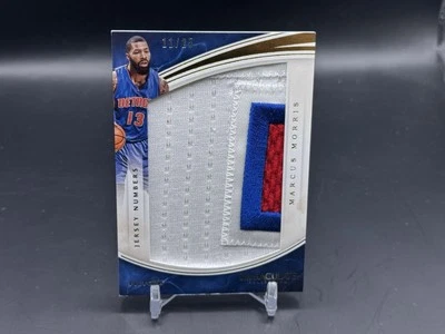 2015-16 Panini Immaculate Marcus Morris Jersey Number Patch 11/25 Pistons - Image 1 of 2