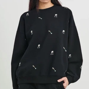 Sudadera Champagne Botellas Copas RAILS The Varsity Negra Mediana Lux Algodón - Imagen 1 de 7