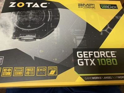 Gtx 1080 Zotac Amp Extreme Graphics Card Gaming Gpu High Performance Vr Ready - Image 1 of 4