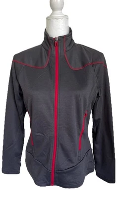 NOVA Jaqueta de Corrida North End Sport Cinza Carbono/Vermelho Zíper Completo Feminina Pequena - Imagem 1 de 4