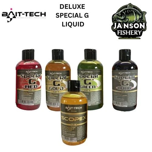 BAIT-TECH DELUXE SPECIAL G LIQUIDS ALL FLAVOURS 250ml BAIT SOAK - Image 1 of 1