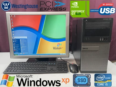 RESTORED w/ SSD Complete Windows XP Vintage Retro Gaming PC w/ Monitor - Image 1 of 4