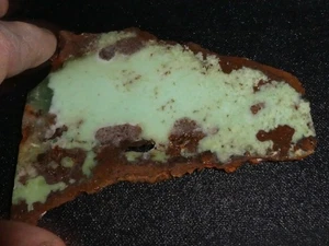 Chrome Chalcedony  slab-47/8 " x  3 1/2 "- rough-cabbing--display - Picture 1 of 3