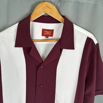 Maximos USA Yucatan Men's Shirt Black White Stripe Short Sleeve Button  XL - Image 1 of 4