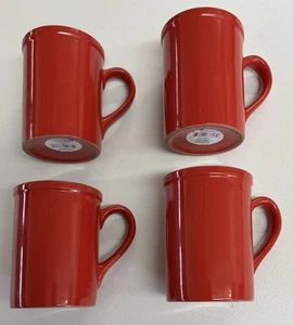 Royal Norfolk Red Stoneware Coffee Mugs Dinnerware Cups - Set Of 4 - Rare - Picture 1 of 6