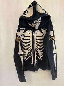 VANSON Totenkopf Skelett Herren Reißverschluss Hoodie mit Gesichtsmaske Y2K Vintage aus Japan Kostenloser Versand - Bild 1 von 12