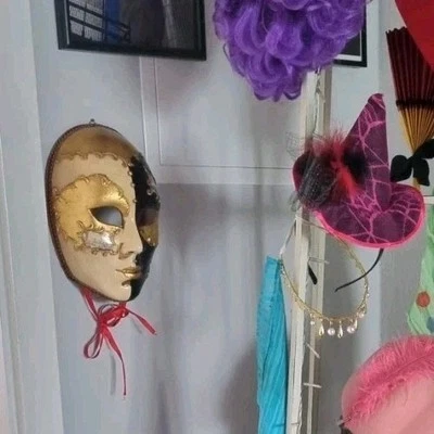 Venezianische Maske, Karneval Fasching, Original aus Venedig handgefertigt, TOP  - Bild 1 von 4