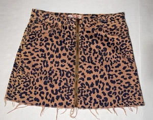 Minifalda de mezclilla con estampado de leopardo boho Free People We The Free talla 28 - Imagen 1 de 6