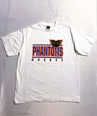 Vintage Phantoms Hockey Shirt Large Le Coq Sportif White 90s Retro Made In USA - Image 1 of 4
