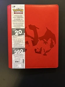 Ultra Pro Pokemon TCG Charizard 9 Pocket Leather Binder Red 360 Card Capacity - Picture 1 of 3