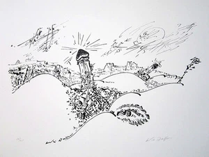 ANDRE MASSON Signed 1970 Original Lithograph from "Terre erotique" - Picture 1 of 2
