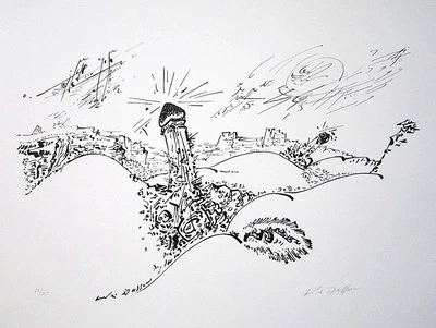 Litografía original firmada por ANDRE MASSON 1970 de "Terre erotique" Foto 1 de 2