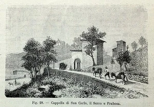 1892 Incisione CAPPELLA SAN CARLO SERRO FRABOSA SOPRANA CUNEO - Imagen 1 de 1