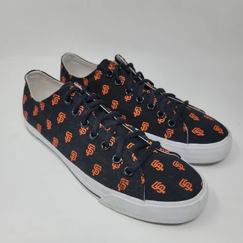 San Francisco Giants Sneakers Row One MLB Logo Canvas Black Mens 9 Womens 10.5 Cover