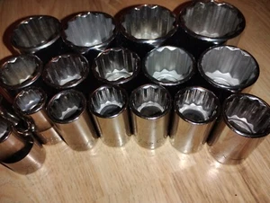 Made in USA set of 17 Craftsman shallow sockets 1/2” drive, 12-points - Picture 1 of 3