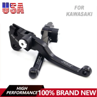 KX LOGO CNC Pivot Brake Clutch Lever For KAWASAKI KX65/85 KX100 KX112 KX 125 250 - Image 1 of 4