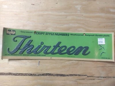 Números de dirección de casa Ky-Ko de mediados de siglo de colección deletrear letras trece 13 Foto 1 de 3