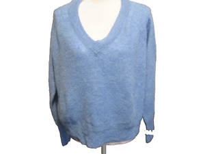 Madewell Damen Pullover blau meliert Wolle V-Ausschnitt Größe XL - Bild 1 von 8