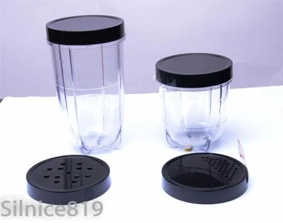 MAGIC BULLET SHORT AND TALL CUP WITH LIDS AND STRAINER NEW - Image 1 of 4