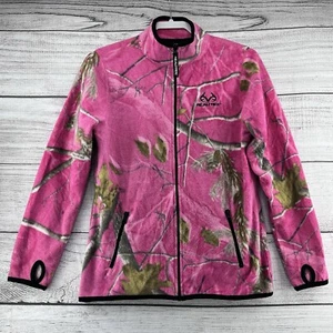 Realtree Womens Sz S Camouflage Pink Full Zip Fleece Hunting Jacket - Picture 1 of 4