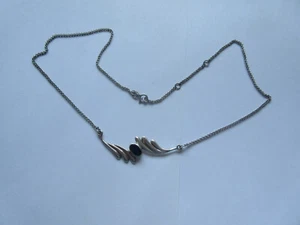 Antikes Collier 925er Silbe rmit kleinem Onyx 48 cm lang - Bild 1 von 3