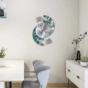 Unique Clock, Teal Wall Art, Large Clock, Unusual Wall Clock, Clocks for Wall - Picture 1 of 10