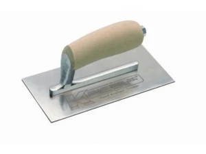 8" X 3" CARBON STEEL MIDGET FINISHING TROWEL W/ CAMEL BACK WOOD (KRAFT - PL407) - Picture 1 of 1