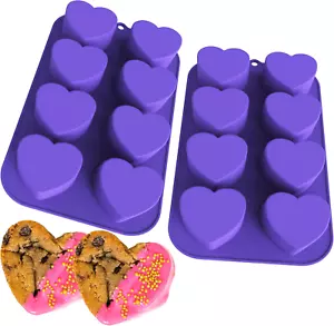 2pcs Silicone Heart Mold for Baking - Mini Cake Heart Pan, Valentine'S Day Mold - Picture 1 of 12