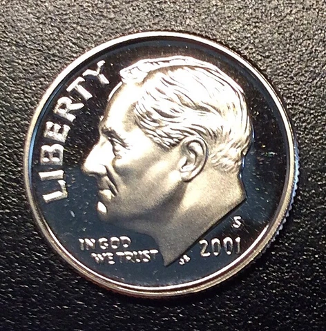 2001 S Roosevelt *90% SILVER PROOF* Dime  **FREE SHIPPING** As Shown Cover