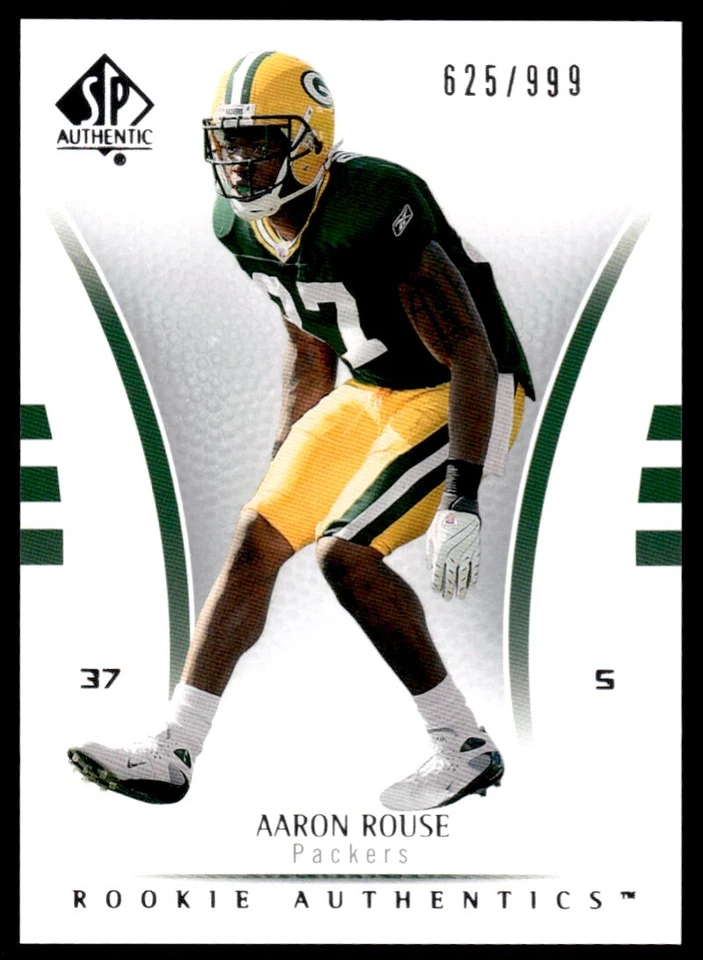 2007 SP Authentic Aaron Rouse Rookie 625/999 Green Bay Packers #194 R7 - Image 1 of 2