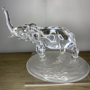 Cristal d'Arques Boutique 24% Bleikristall 6x6 Elefant Figur auf mattiertem Sockel - Bild 1 von 4