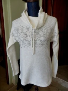 Eddie Bauer Damen Pullover Sweater weiß Baumwollmischung Trichter - Ausschnitt Gr. XS Neu mit Etikett - Bild 1 von 12