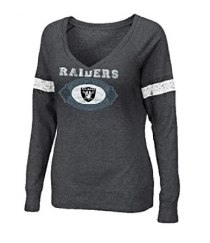 Top polar ultraligero Oakland Raiders para mujer OT Queen cuello en V Foto 1 de 1