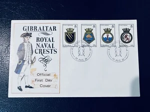 GIBRALTAR 1986 FDC ROYAL NAVAL CRESTS - Picture 1 of 2