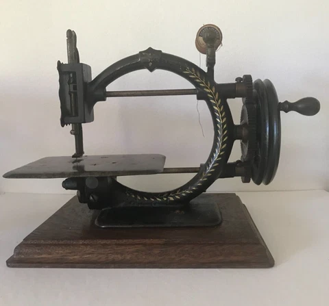 1870s Gold Medal Hand Crank  by johnson Clark & Amp Co  Antique  Sewing Machine Cover