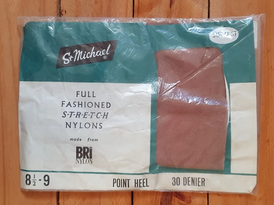 Vintage St Michael Full Fashioned Stretch Nylon Stockings 1950s - 9 Sunmist - Image 1 of 2